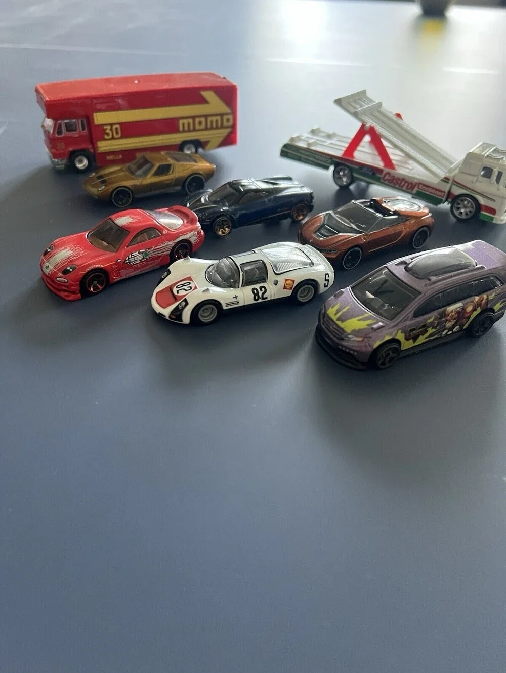 Lot of 8 Assorted Hot Wheel Premium Cars Team Transport Porsche ID odyssey